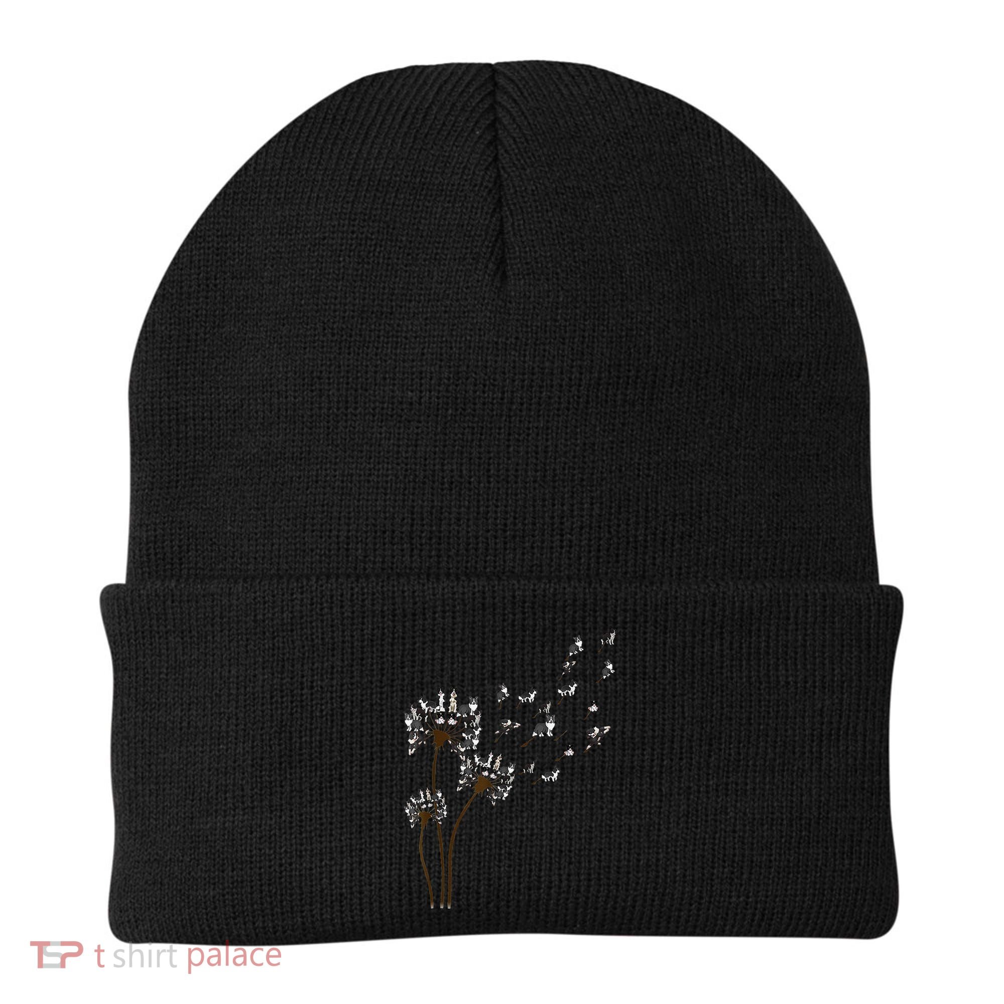 Border Collie Flower Fly Dandelion Funny Dog Beanie