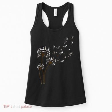 Border Collie Flower Fly Dandelion Funny Dog Women's Tank Top
