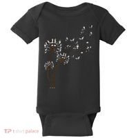 Border Collie Flower Fly Dandelion Funny Dog Baby Bodysuit thumb 0