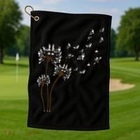 Border Collie Flower Fly Dandelion Funny Dog Golf Towel thumb 1