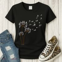 Border Collie Flower Fly Dandelion Funny Dog Women's T-Shirt thumb 3