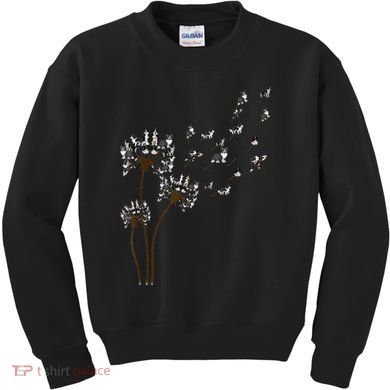 Border Collie Flower Fly Dandelion Funny Dog Kids Sweatshirt