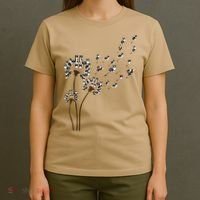 Border Collie Flower Fly Dandelion Funny Dog T-Shirt thumb 4