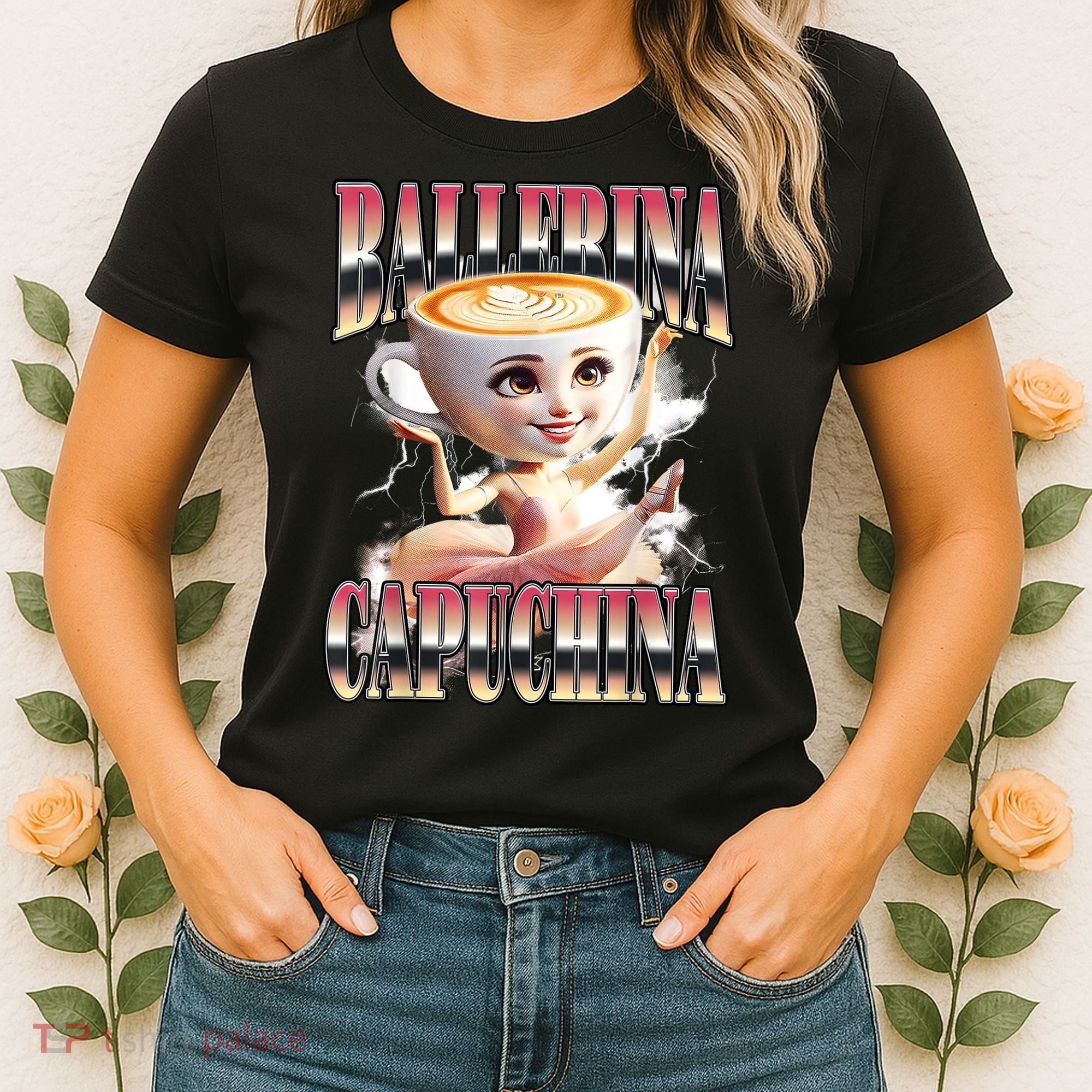 Ballerina Capuchina Funny Italian Brainrot Meme Humor Gen Z  Women's T-Shirt