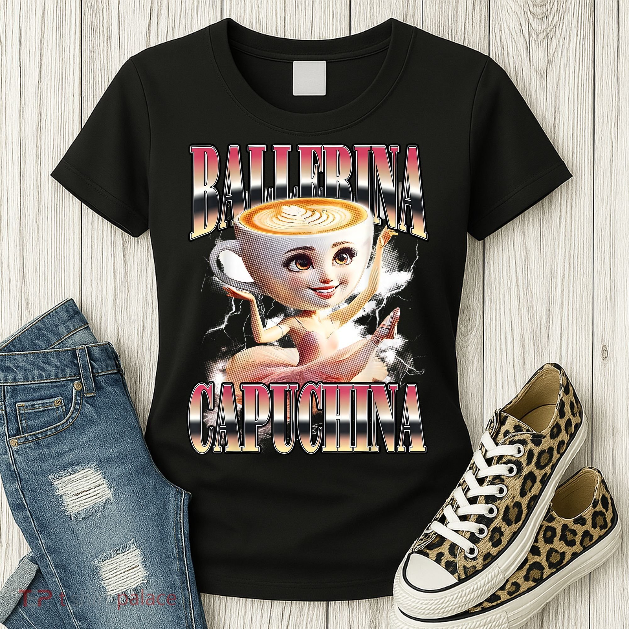 Ballerina Capuchina Funny Italian Brainrot Meme Humor Gen Z  Women's T-Shirt