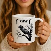 Black Crow, F-Caw-F Black Bird Coffee Mug thumb 3