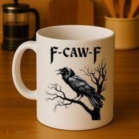 Black Crow, F-Caw-F Black Bird Coffee Mug thumb 4