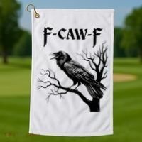 Black Crow, F-Caw-F Black Bird Golf Towel thumb 1
