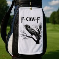 Black Crow, F-Caw-F Black Bird Golf Towel thumb 2