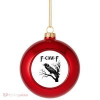 Black Crow, F-Caw-F Black Bird Plastic Christmas Ball Ornament thumb 0