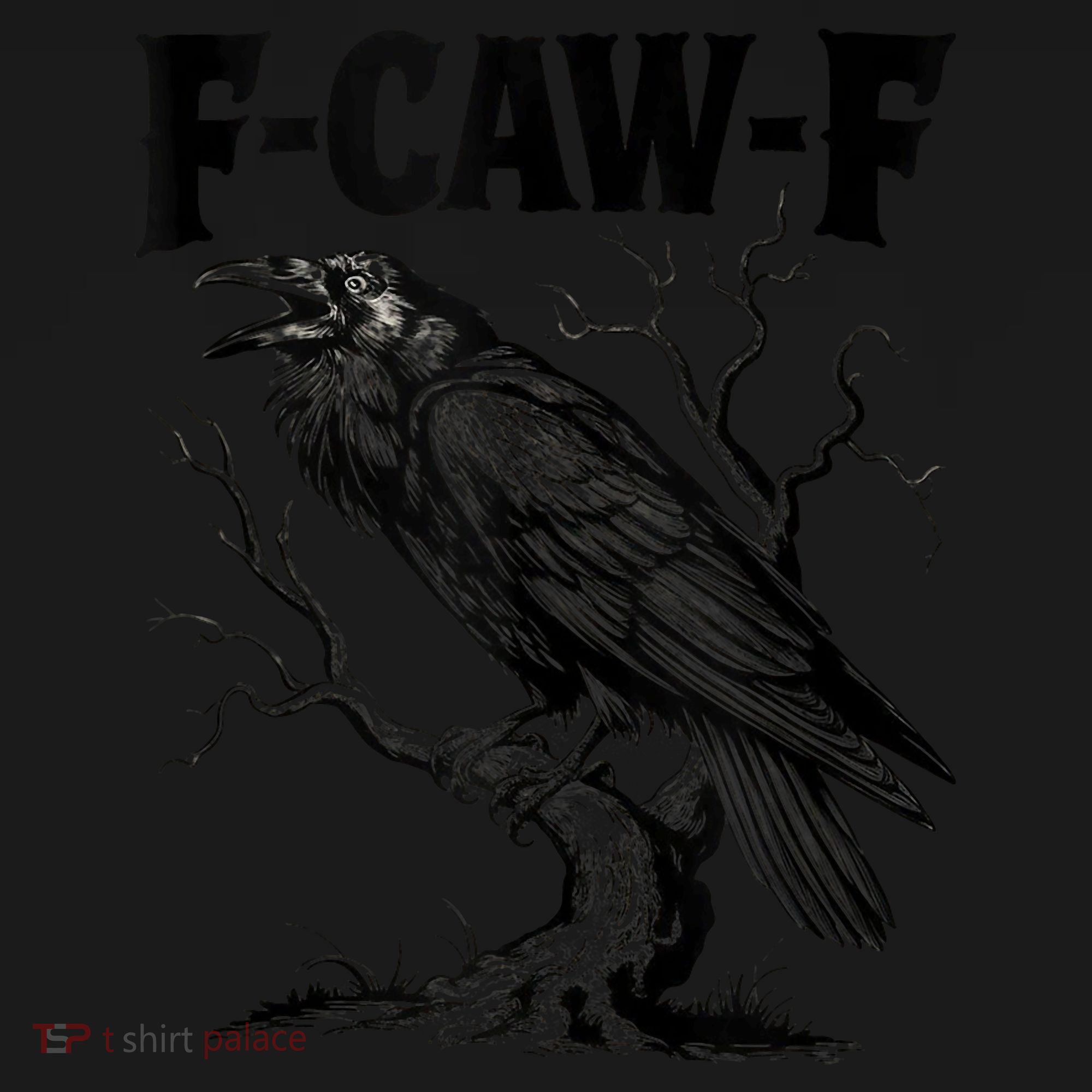 Black Crow, F-Caw-F Funny Black Bird Lover Tote Bag