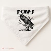 Black Crow, F-Caw-F Funny Black Bird Lover USA-Made Doggie Bandana thumb 0