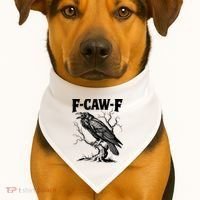 Black Crow, F-Caw-F Funny Black Bird Lover USA-Made Doggie Bandana thumb 1