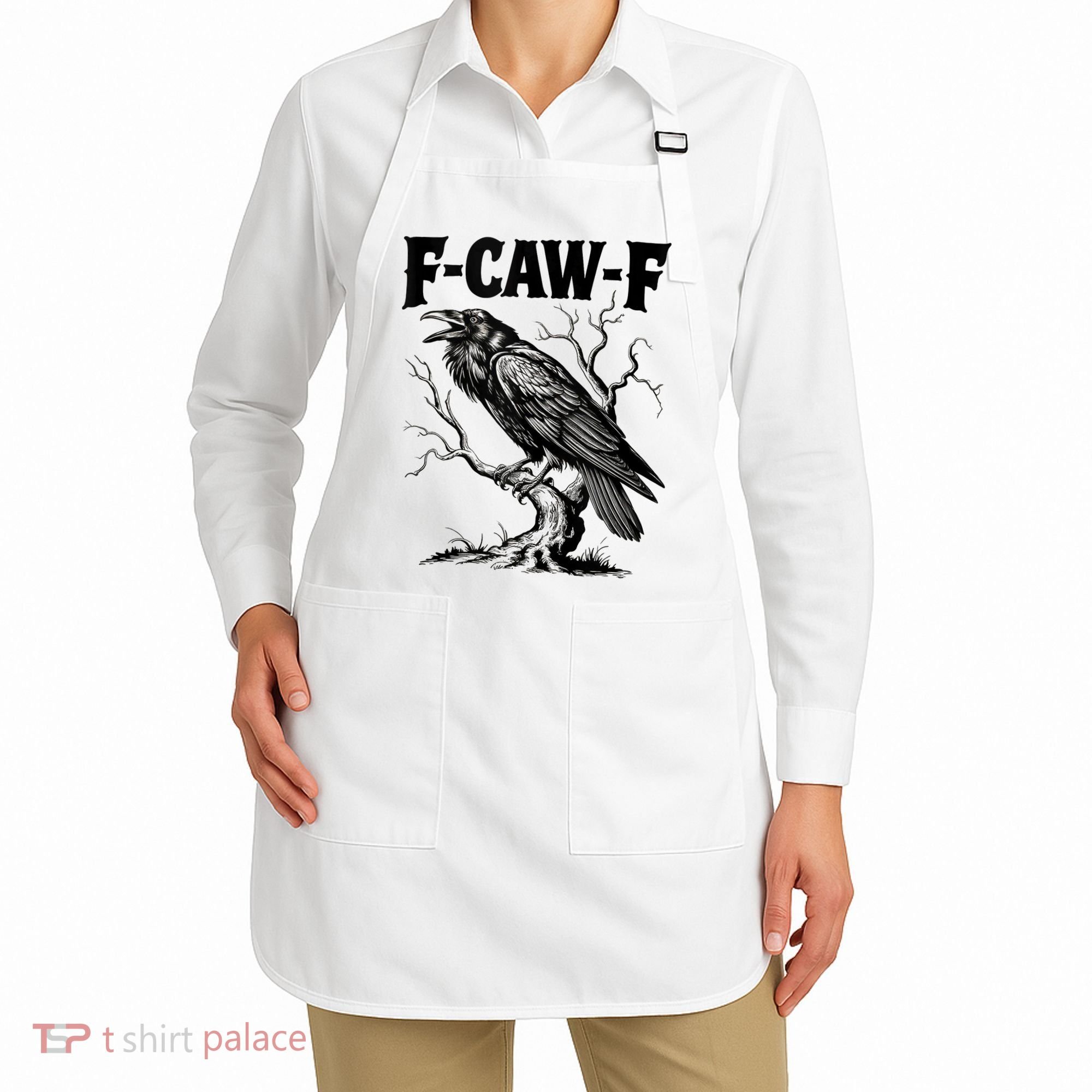 Black Crow, F-Caw-F Funny Black Bird Lover Apron