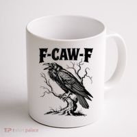 Black Crow, F-Caw-F Funny Black Bird Lover Coffee Mug thumb 1