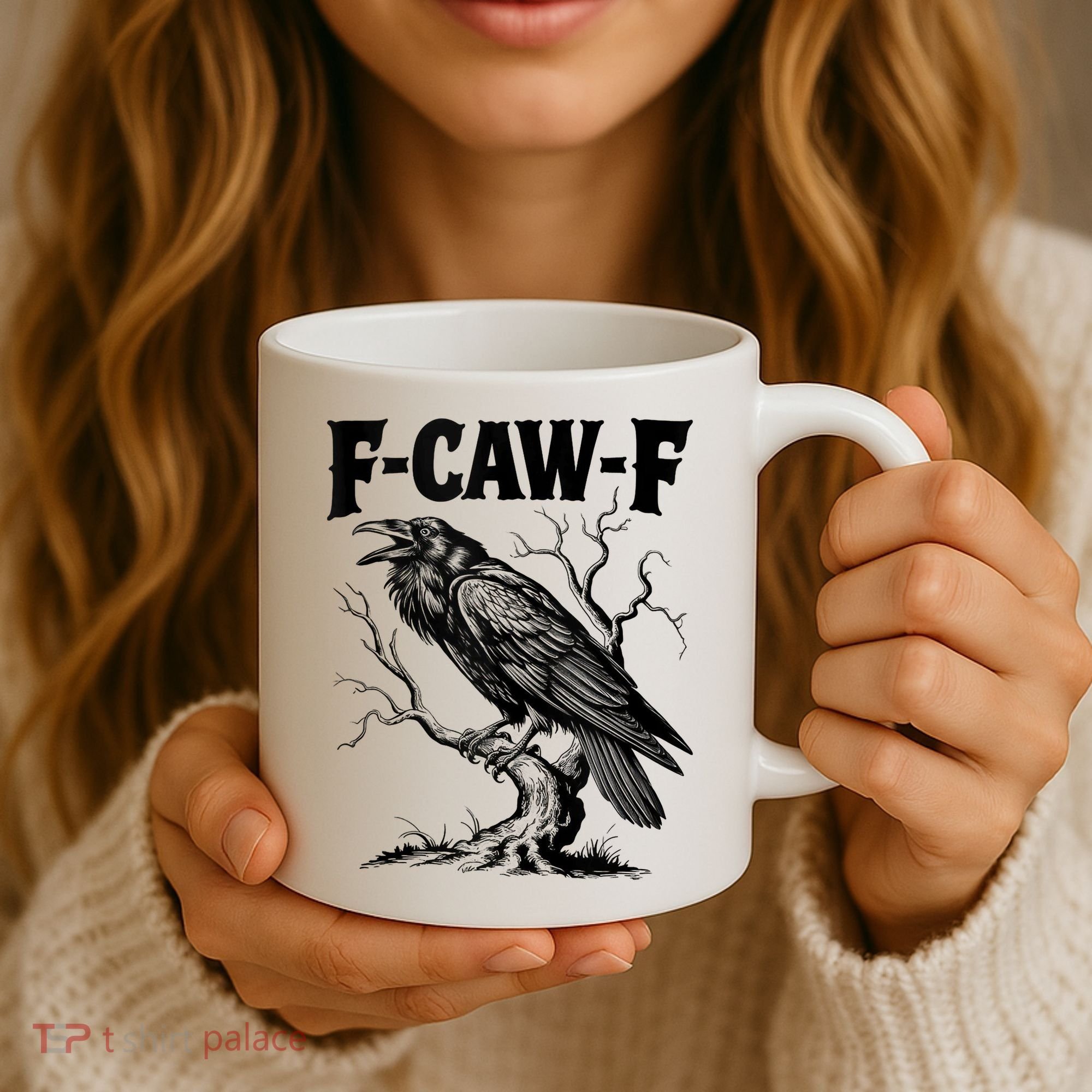 Black Crow, F-Caw-F Funny Black Bird Lover Coffee Mug