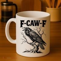 Black Crow, F-Caw-F Funny Black Bird Lover Coffee Mug thumb 4