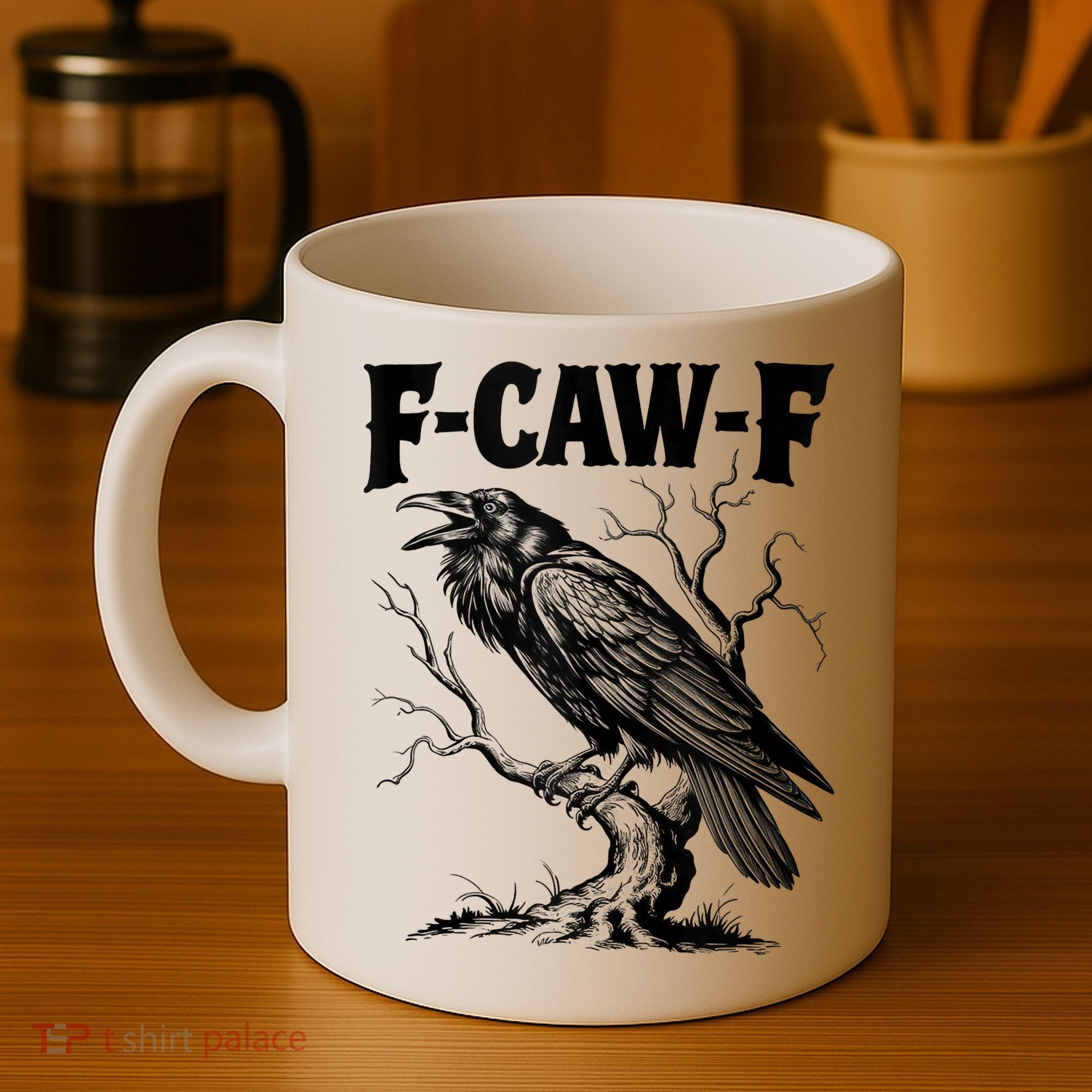Black Crow, F-Caw-F Funny Black Bird Lover Coffee Mug