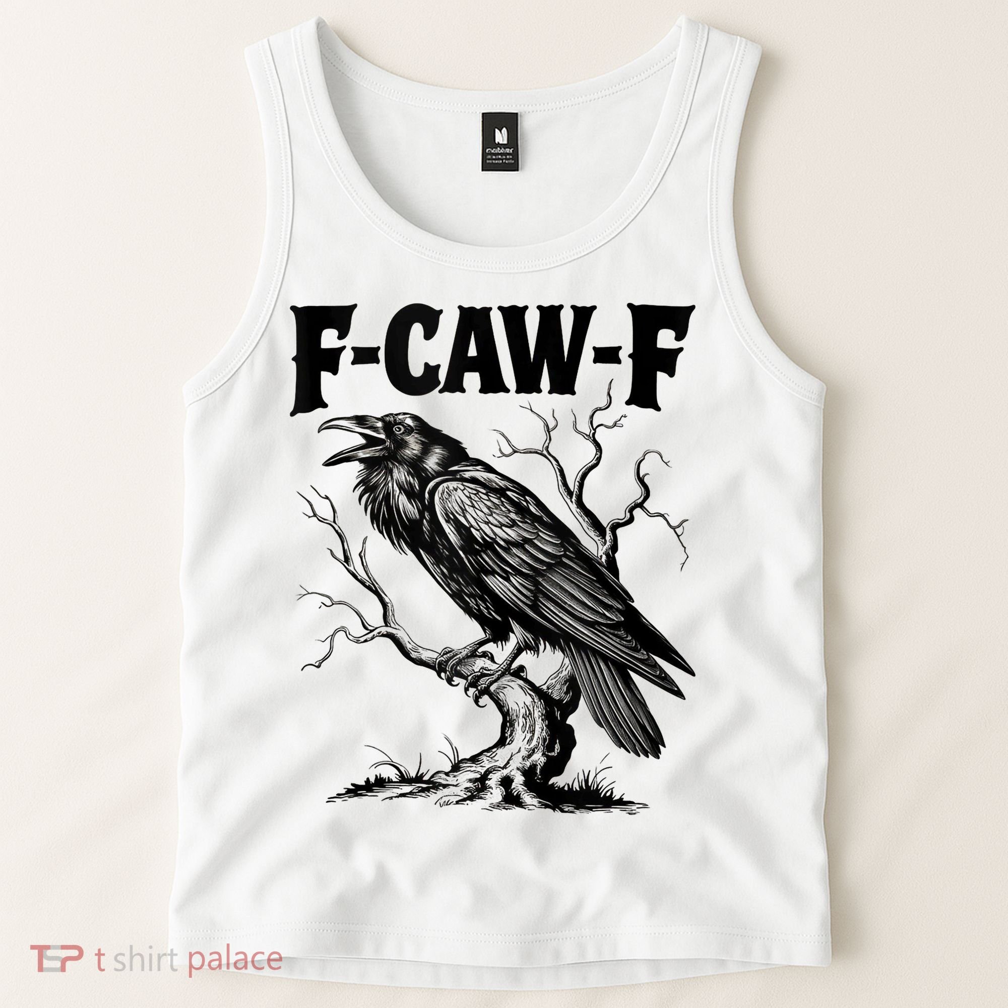 Black Crow, F-Caw-F Funny Black Bird Lover Tank Top