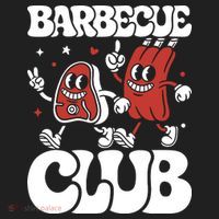 Barbecue Club Funny Cartoon Meat Lovers Retro Women's Sweatshirt thumb 2