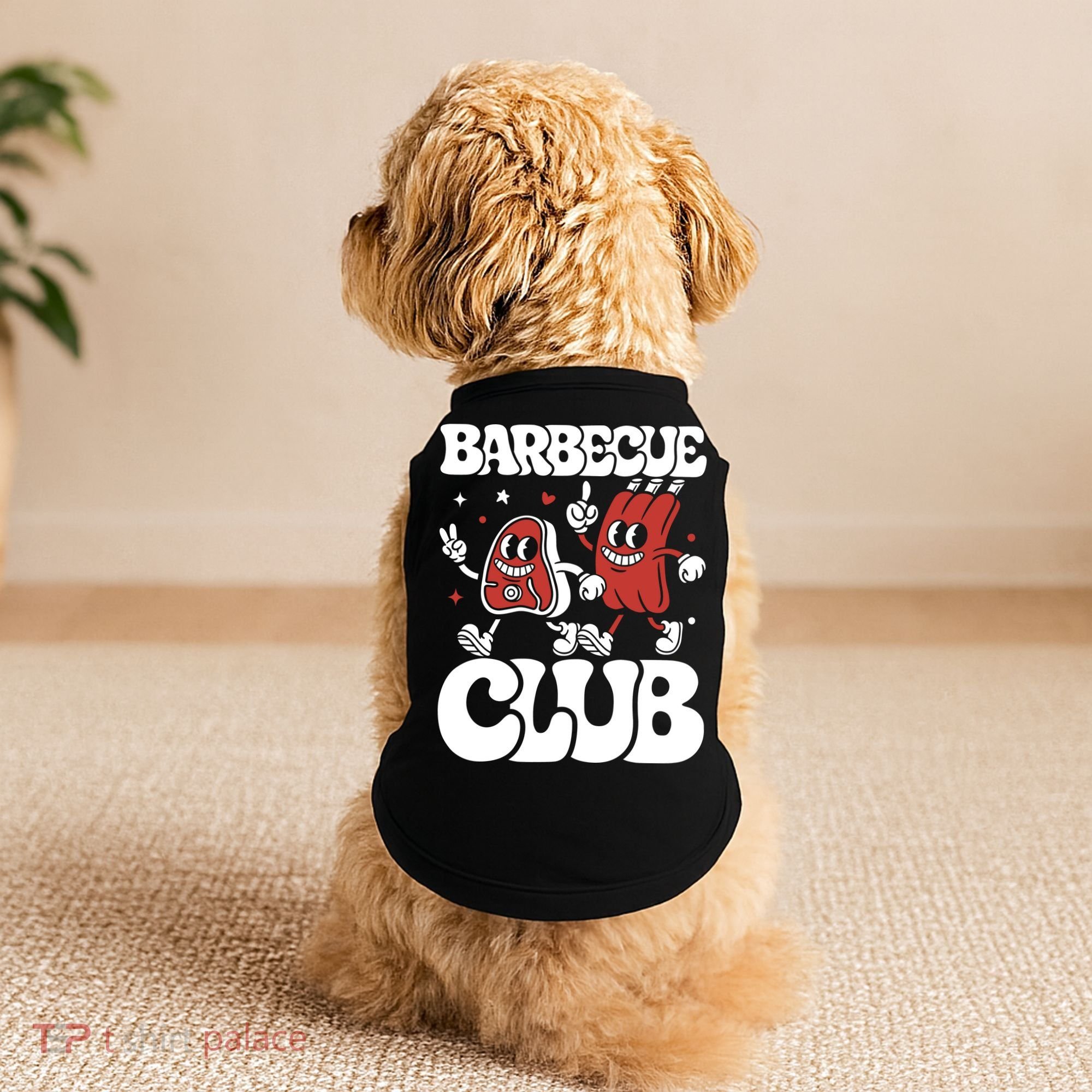 Barbecue Club Funny Cartoon Meat Lovers Retro Doggie Tank