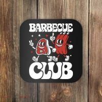 Barbecue Club Funny Cartoon Meat Lovers Retro Coaster thumb 0