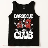 Barbecue Club Funny Cartoon Meat Lovers Retro Tank Top thumb 2