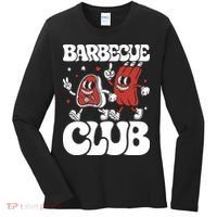 Barbecue Club Funny Cartoon Meat Lovers Retro Women's Long Sleeve Shirt thumb 0