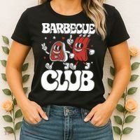 Barbecue Club Funny Cartoon Meat Lovers Retro Women's T-Shirt thumb 2