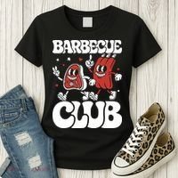 Barbecue Club Funny Cartoon Meat Lovers Retro Women's T-Shirt thumb 3