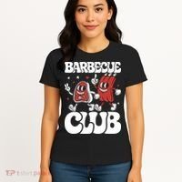 Barbecue Club Funny Cartoon Meat Lovers Retro Women's T-Shirt thumb 4