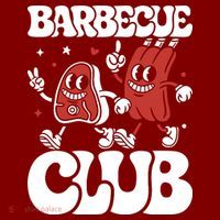 Barbecue Club Funny Cartoon Meat Lovers Retro Sweatshirt thumb 2