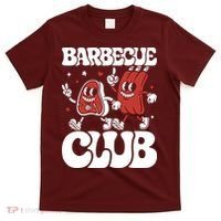 Barbecue Club Funny Cartoon Meat Lovers Retro T-Shirt thumb 0