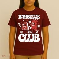 Barbecue Club Funny Cartoon Meat Lovers Retro T-Shirt thumb 4