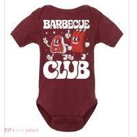Barbecue Club Funny Cartoon Meat Lovers Retro Baby Bodysuit thumb 0