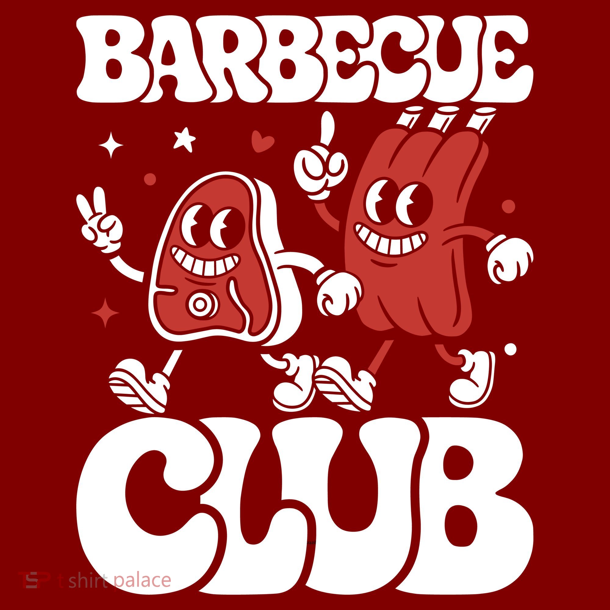 Barbecue Club Funny Cartoon Meat Lovers Retro Toddler T-Shirt