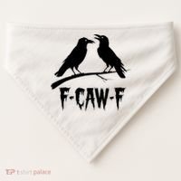 Black Crow, F-Caw-F Funny Black Bird Lover USA-Made Doggie Bandana thumb 0