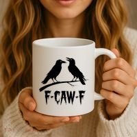 Black Crow, F-Caw-F Funny Black Bird Lover Coffee Mug thumb 3