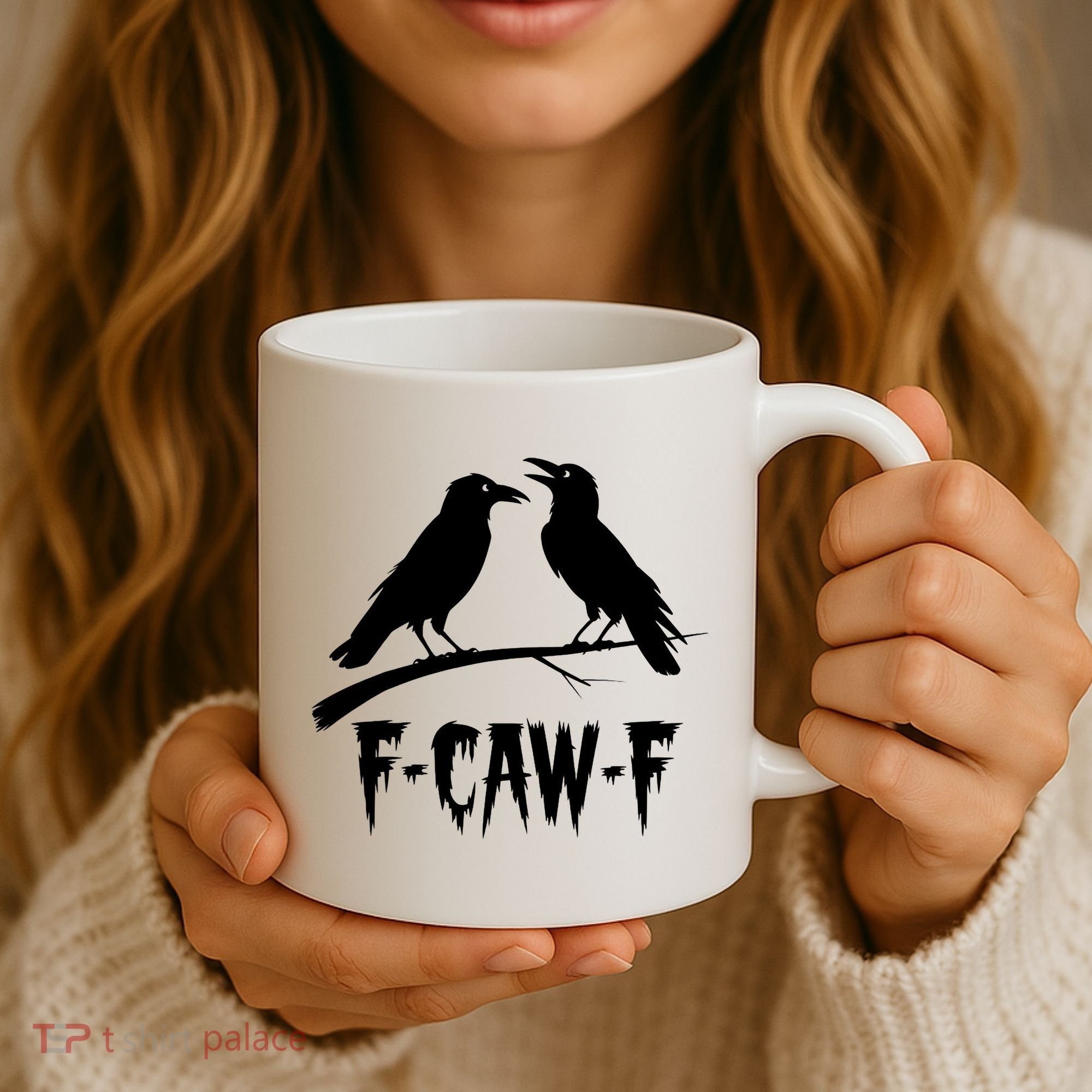 Black Crow, F-Caw-F Funny Black Bird Lover Coffee Mug