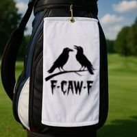 Black Crow, F-Caw-F Funny Black Bird Lover Golf Towel thumb 2