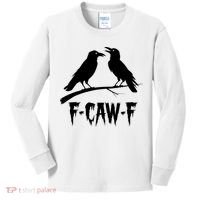 Black Crow, F-Caw-F Funny Black Bird Lover Kids Long Sleeve Shirt thumb 0