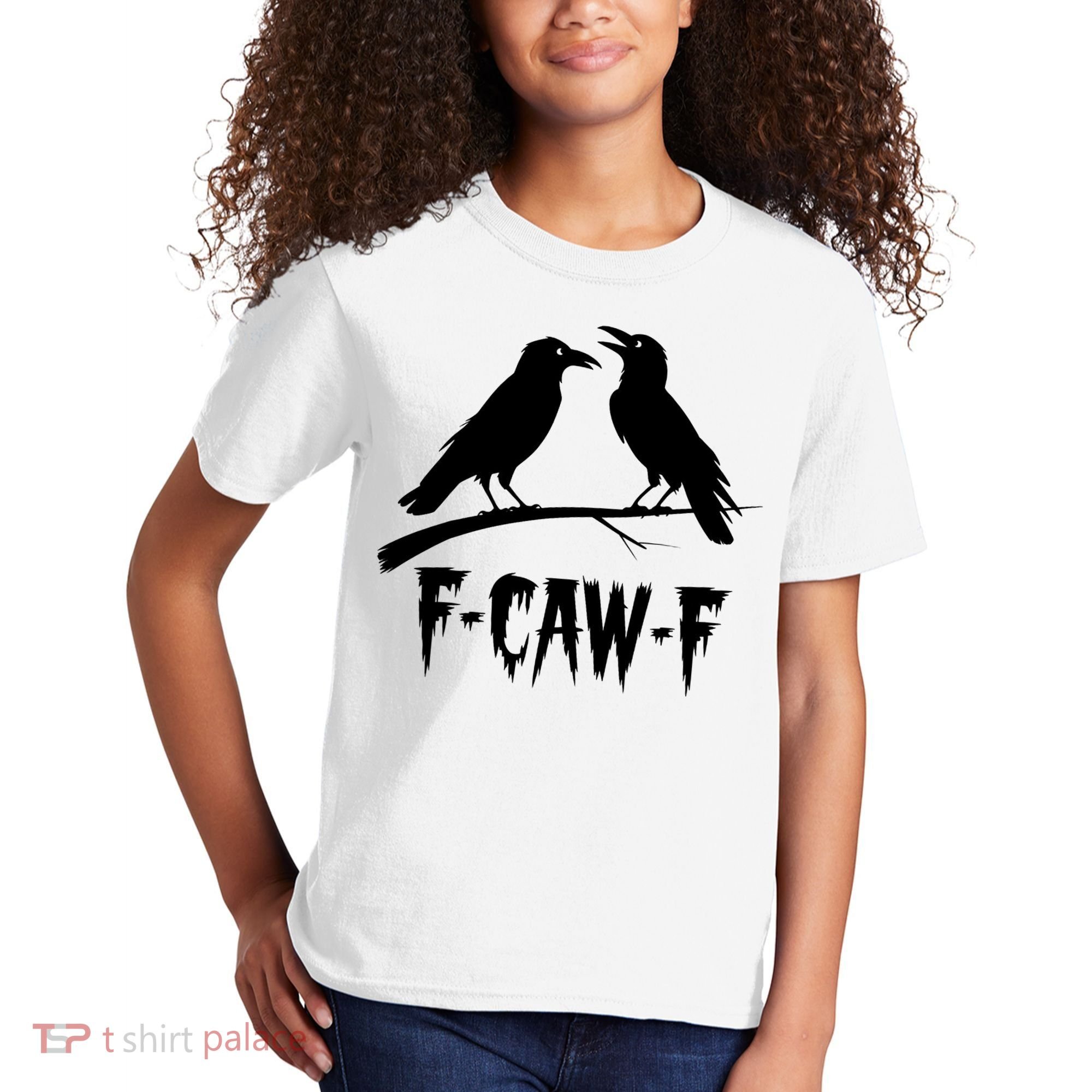 Black Crow, F-Caw-F Funny Black Bird Lover Kids T-Shirt