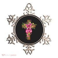 Breast Cancer Fight Boxing Gloves Cross Christian Ornament thumb 0