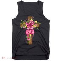 Breast Cancer Fight Boxing Gloves Cross Christian Tank Top thumb 0