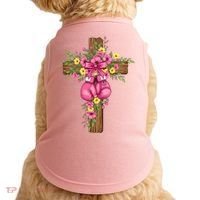 Breast Cancer Fight Boxing Gloves Cross Christian Doggie Tank thumb 0