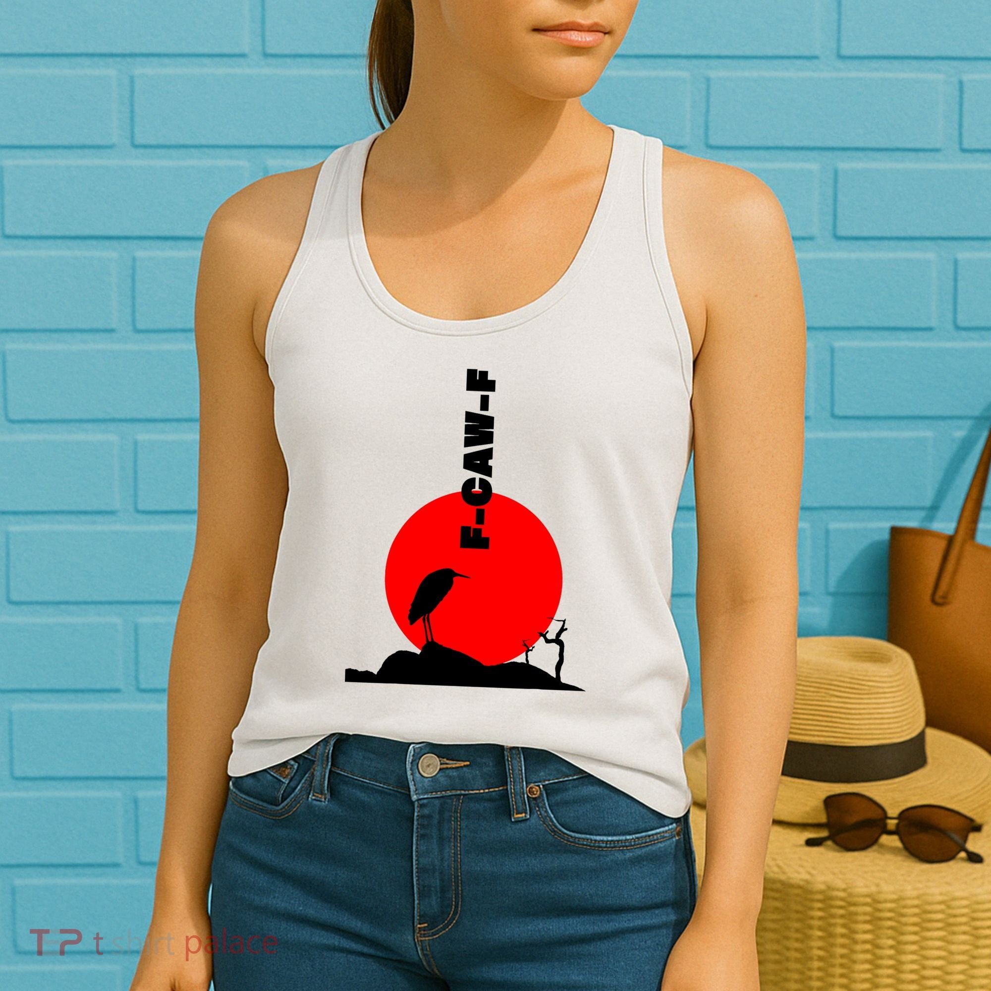 Black Crow F-Caw-F, Black Bird Humor, Funny Sayings Women's Tank Top
