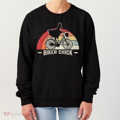 Biker Chick Funny Chicken Bicycle Art Women's Sweatshirt