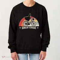 Biker Chick Funny Chicken Bicycle Art Women's Sweatshirt thumb 0