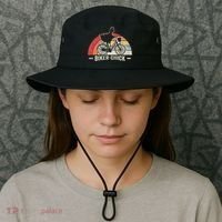 Biker Chick Funny Chicken Bicycle Art Bucket Hat thumb 3