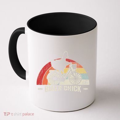 Biker Chick Funny Chicken Bicycle Art Coffee Mug